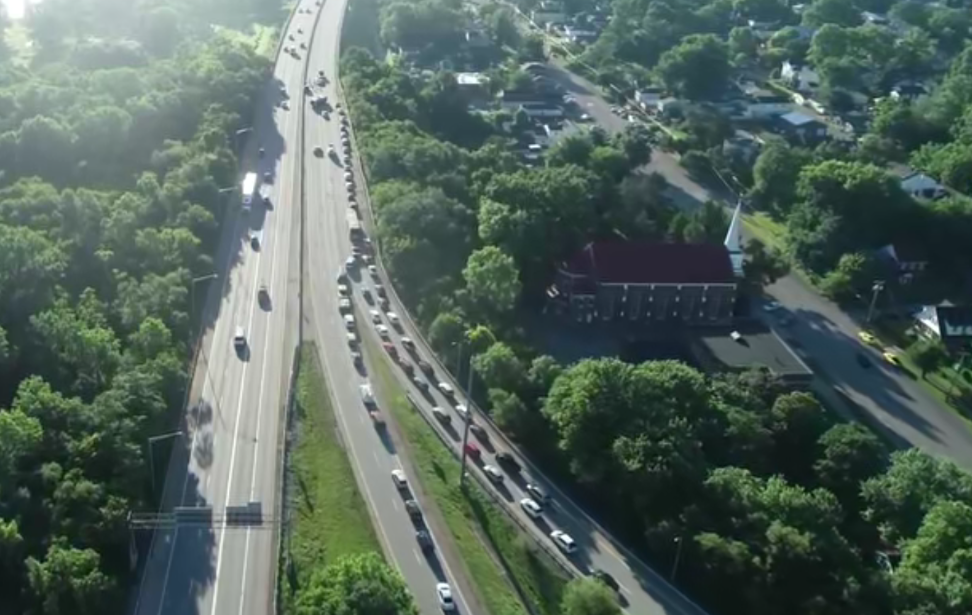 Traffic backup on I-64E
